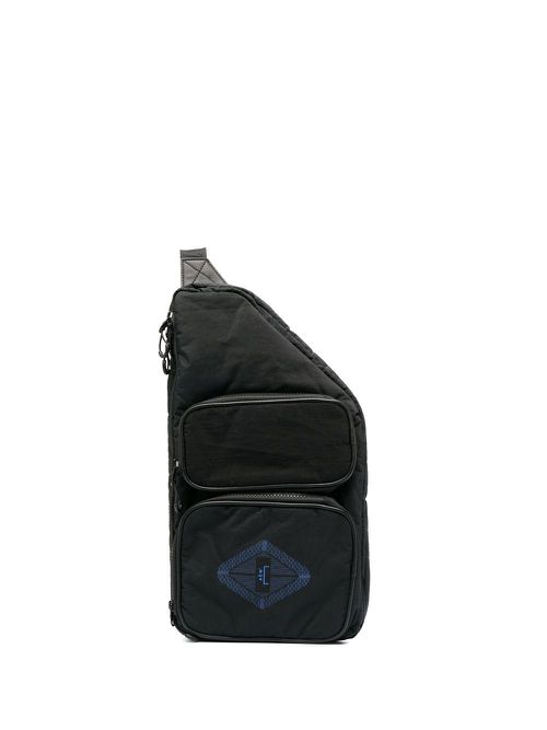 Logo-print top zip-fastening backpack - Black