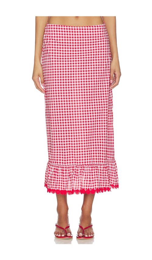 PEIXOTO Lola Maxi Skirt in Red. XL. Also in L, M
