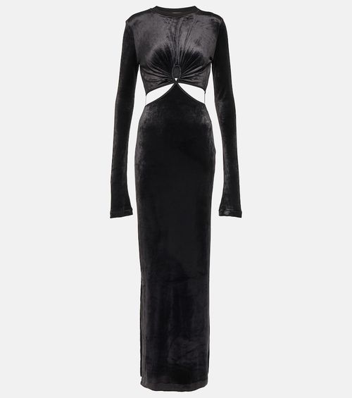 Cutout velvet maxi dress