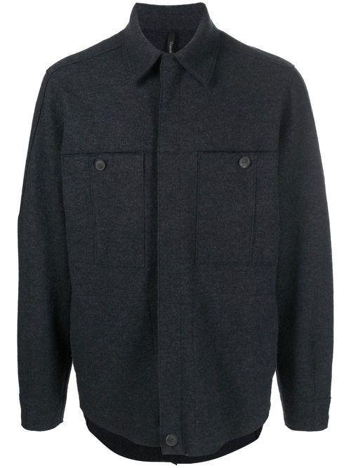Pocket-detail shirt jacket - Grey