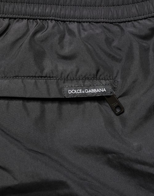 Lightweight Polyester Swim Shorts — Black
