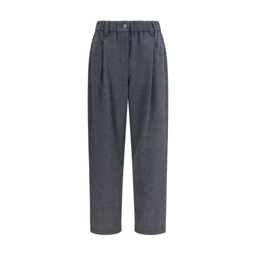 Merino Wool Pleated Trousers — Gray