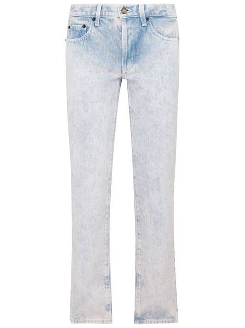 Bleached cropped jeans - Purple