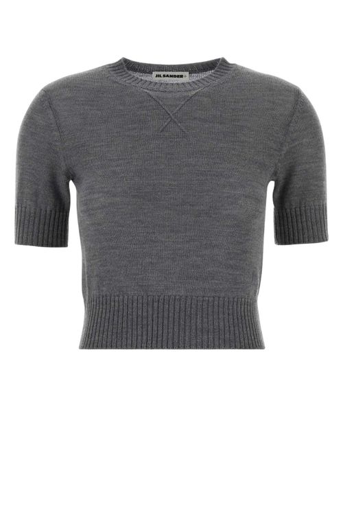 Virgin Wool Crewneck Sweater — Gray