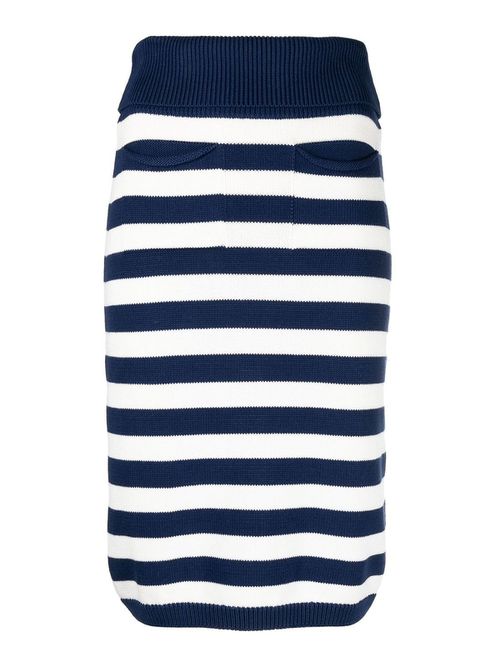 Striped long cotton skirt