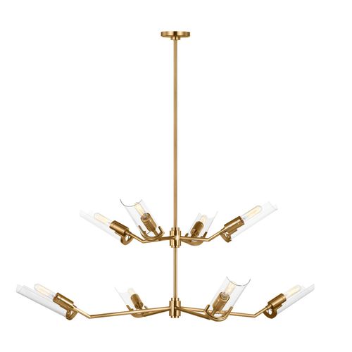 Burnished Brass Eight Light Chandelier from the Mezzo Collection