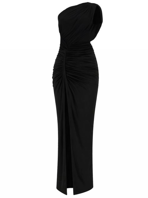 Black One Shoulder Maxi Dress