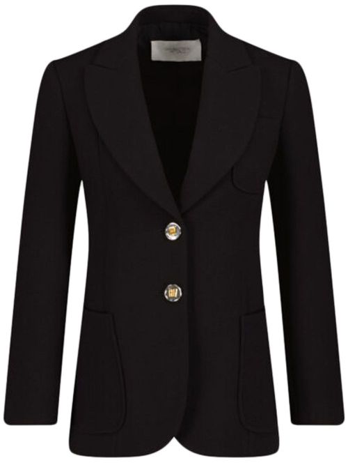 Embossed-buttons single-breasted blazer - Black