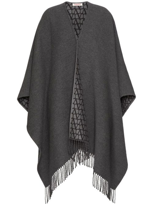 Black Fringed double poncho