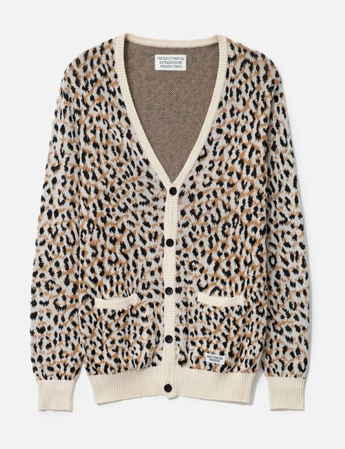 Leopard Jacquard Knit Cardigan