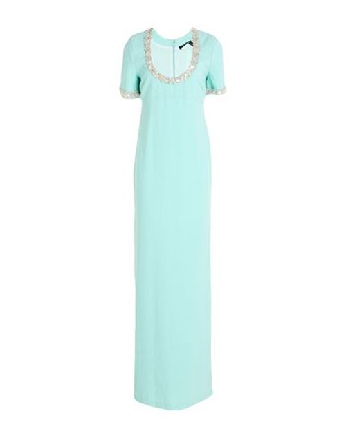 Woman Maxi dress Light green Size 10 Polyester, Glass, Plastic