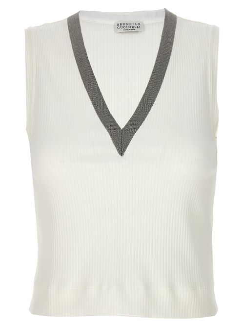 -Monile Top Bianco-Donna
