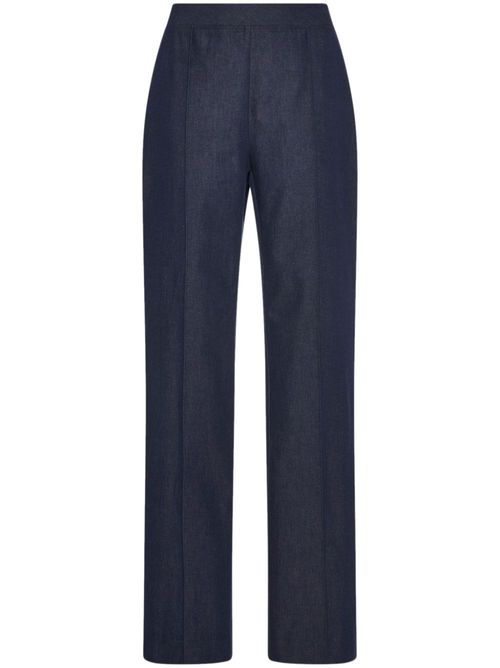 Straight-leg cropped trousers - Blue