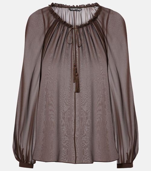 Sheer silk georgette blouse