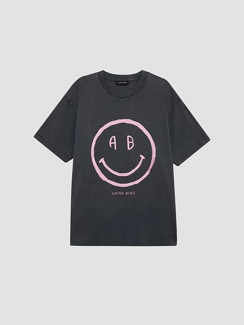 Women's Cade Cotton Smiley Print T-Shirt - Grey
