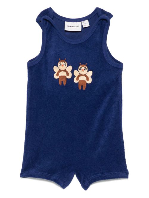 Embroidered romper - Blue