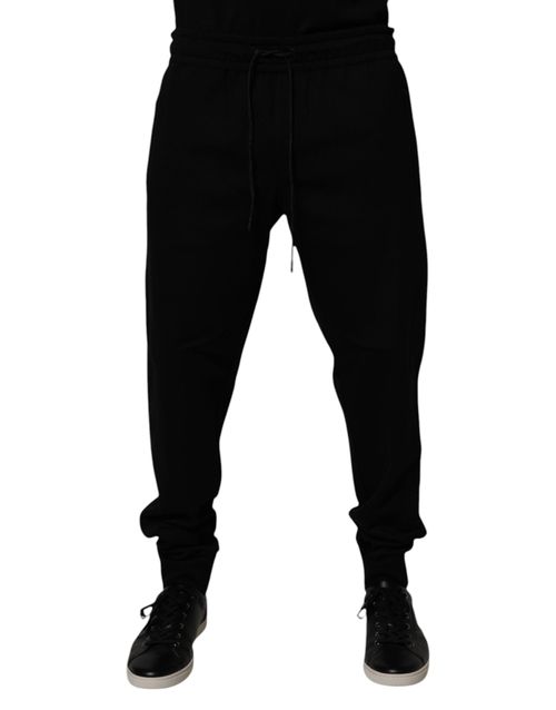 Cotton Blend Joggers — Black