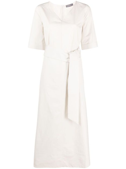 Belted midi dress - Neutrals