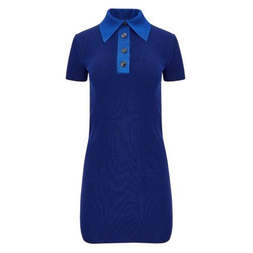 Blue Short-Sleeved Polo Dress