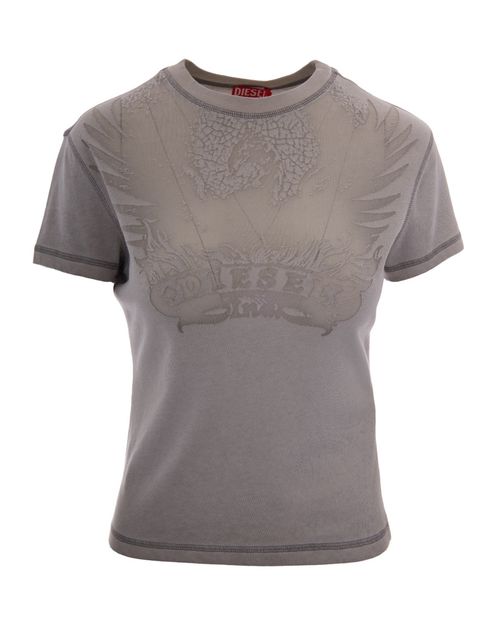 Grey Graphic Crew Neck T-Shirt