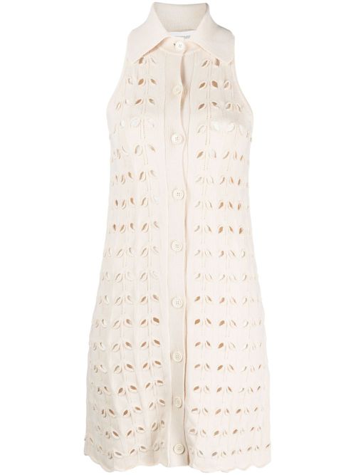 Rivolo crochet short dress - Neutrals