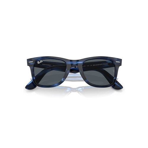 Ray-Ban Original Wayfarer Bio-based Sunglasses Striped Blue Frame Blue Lenses 50-22