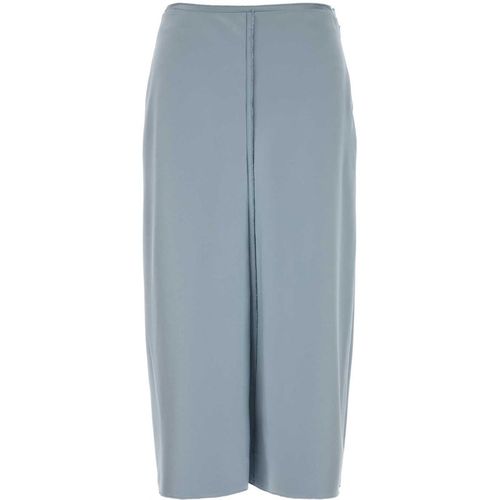 Ami Pastel Light Blue Stretch Satin Skirt