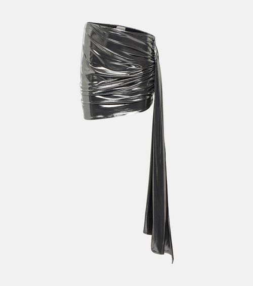 Metallic ruched miniskirt