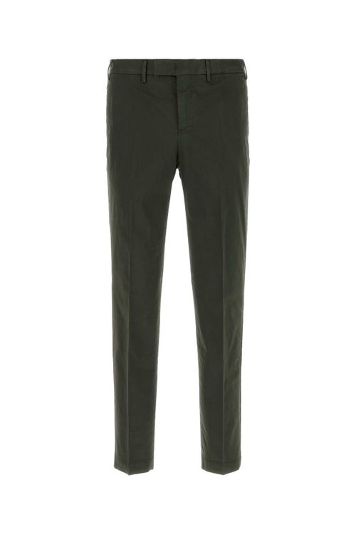 Cotton-Elastane Trousers — Green