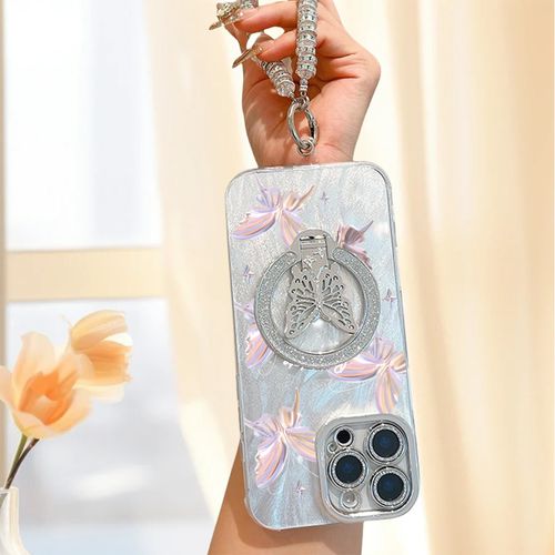 TEMU High-end Mobile Phone Case Suitable For 16 Mobile Phone Case Pink For Iphone 16 Promax Glitter Bracket 15 Pro Electroplating 14 High-end