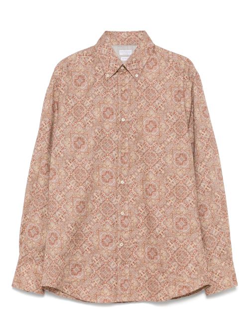 Brunello Cucinelli paisley-print shirt - Brown