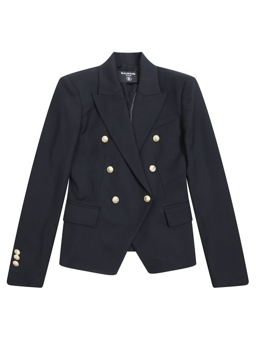 Kids Velvet Logo 6-Button Blazer