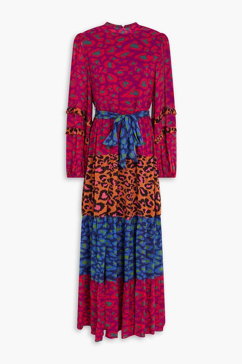 Leopard-print cotton-goergette maxi dress - Multicolor - XS