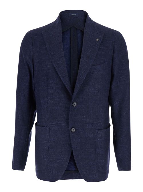 Wool Single-Breasted Blazer — Navy