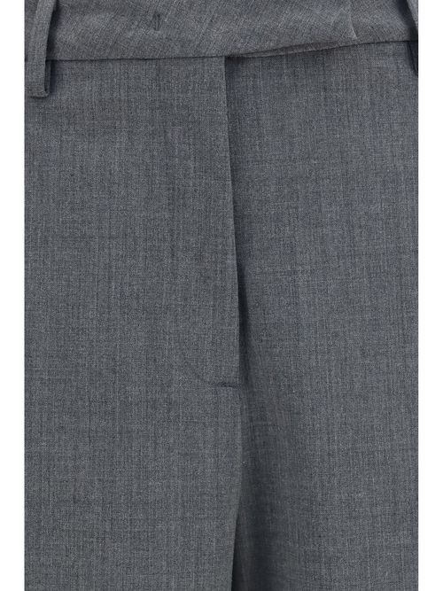 Straight-Leg Wool-Blend Trousers — Gray