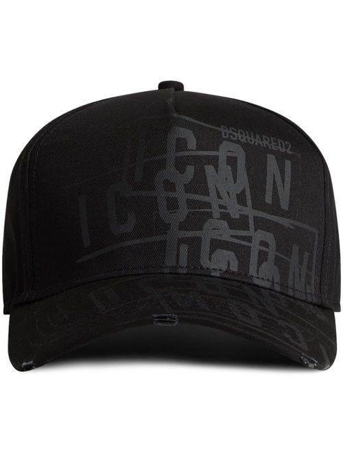 Logo-print baseball cap - Black