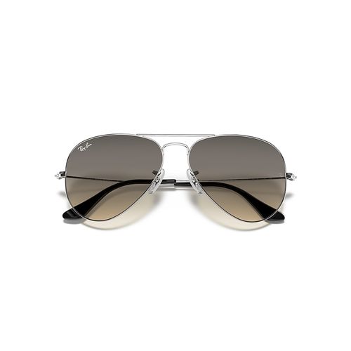 Ray-Ban Aviator Gradient Sunglasses Silver Frame Grey Lense