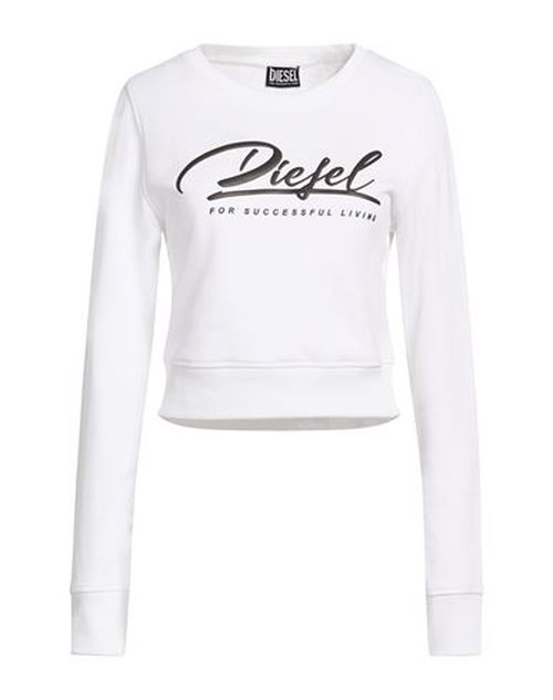 Woman Sweatshirt White Size L Cotton, Elastane