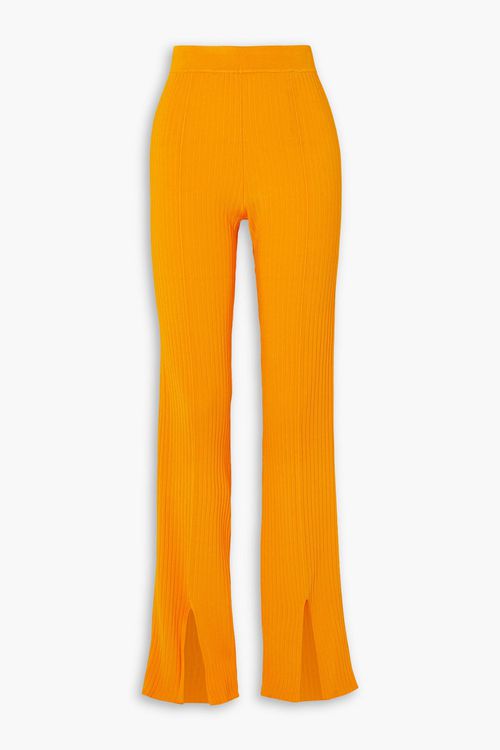 Lette ribbed-knit flared pants