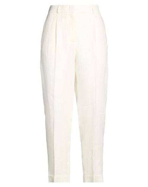 Easy Woman Pants Cream Size 6 Linen
