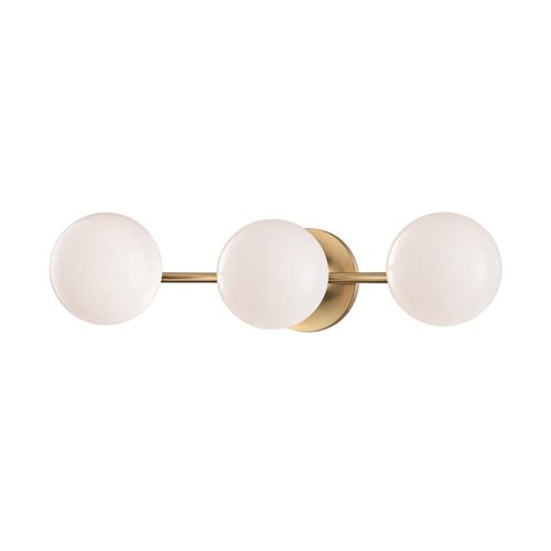 Fleming 3-Light 21" Bathroom Vanity Light in Aged Bra