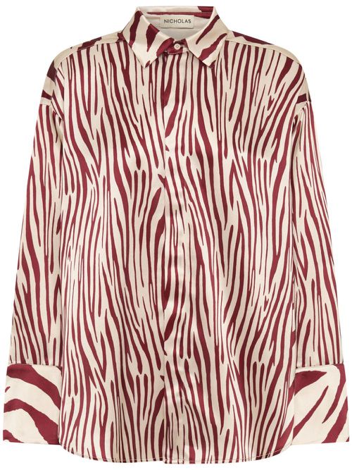 Taja oversized button down shirt - Red