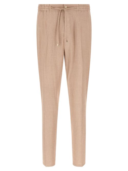 Linen Blend Joggers — Beige