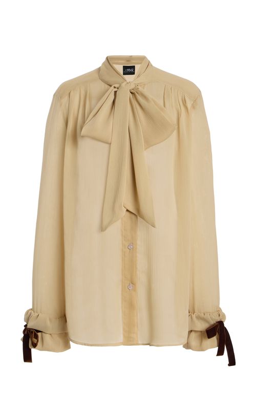 Bow-Detailed Chiffon Shirt
