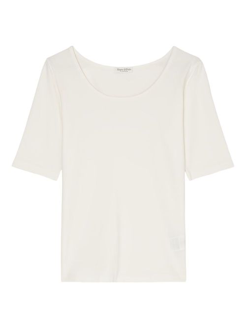 Scooped-neck T-shirt - White