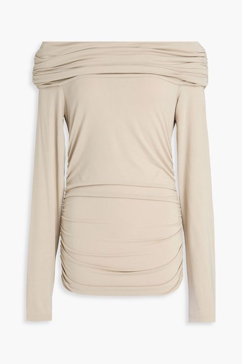 Luca off-the-shoulder stretch-modal jersey top - Gray - L