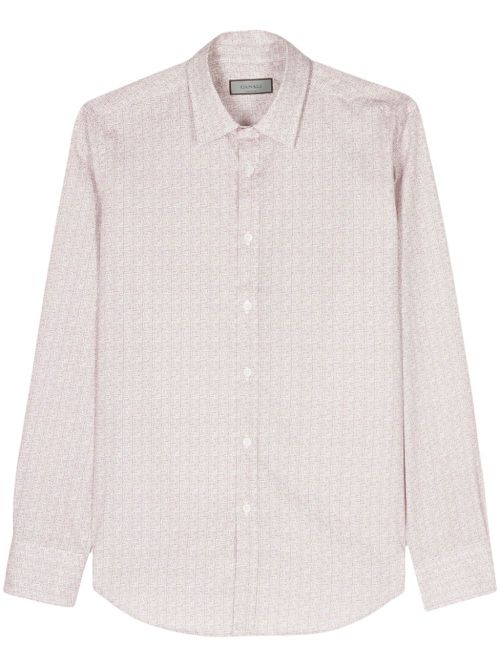 Graphic-print cotton shirt - Purple