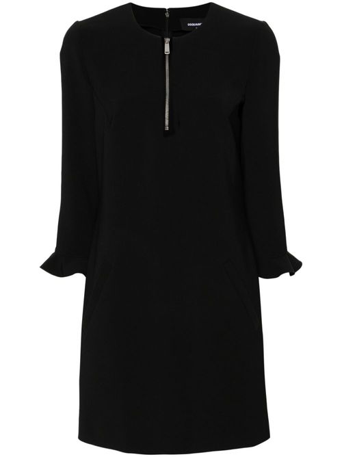 Round-neck shift minidress - Black