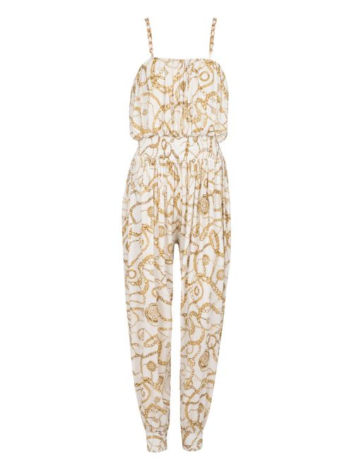 Graphic-print jumpsuit - White