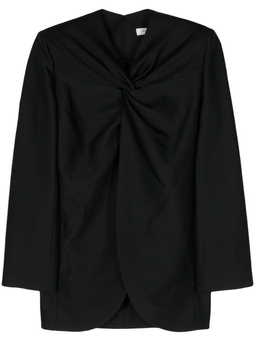 Knot-detail twill blouse - Black